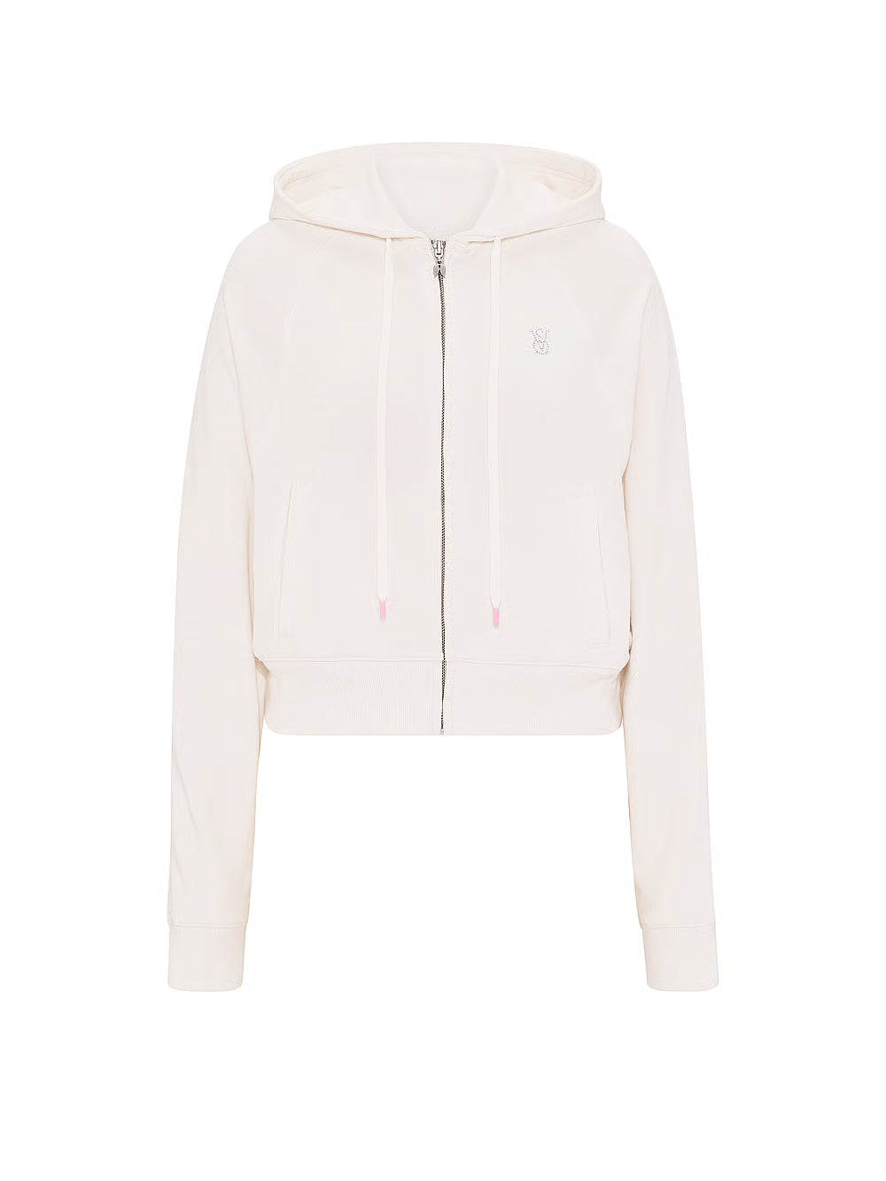 Angel Terry Crop Full-Zip Hoodie