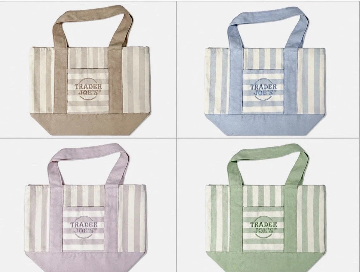 Trader Joe’s Mini Pastel Stripe Canvas Tote Bag