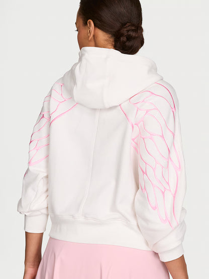 Angel Terry Crop Full-Zip Hoodie