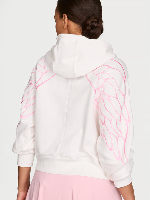 Angel Terry Crop Full-Zip Hoodie