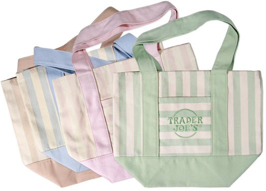 Trader Joe’s Mini Pastel Stripe Canvas Tote Bag