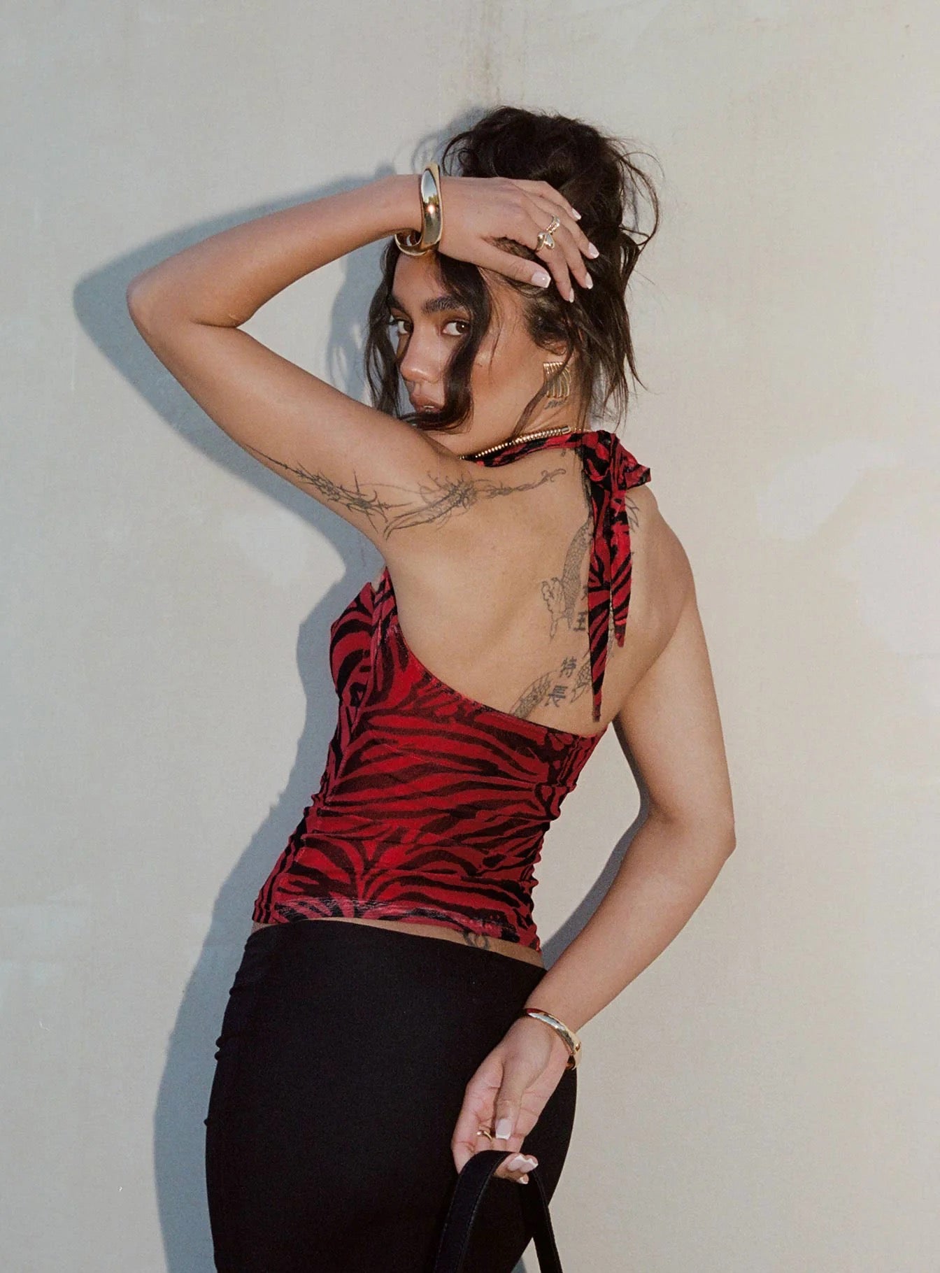 Red Zebra Halter Top