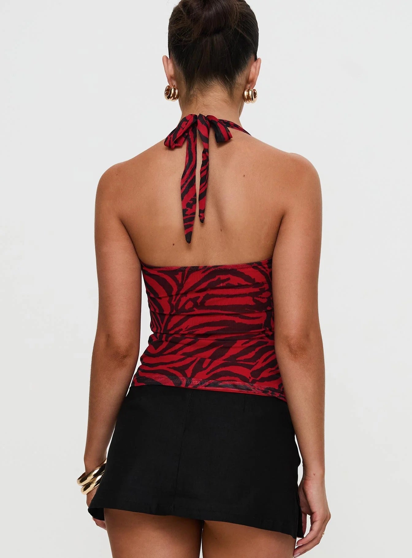 Red Zebra Halter Top