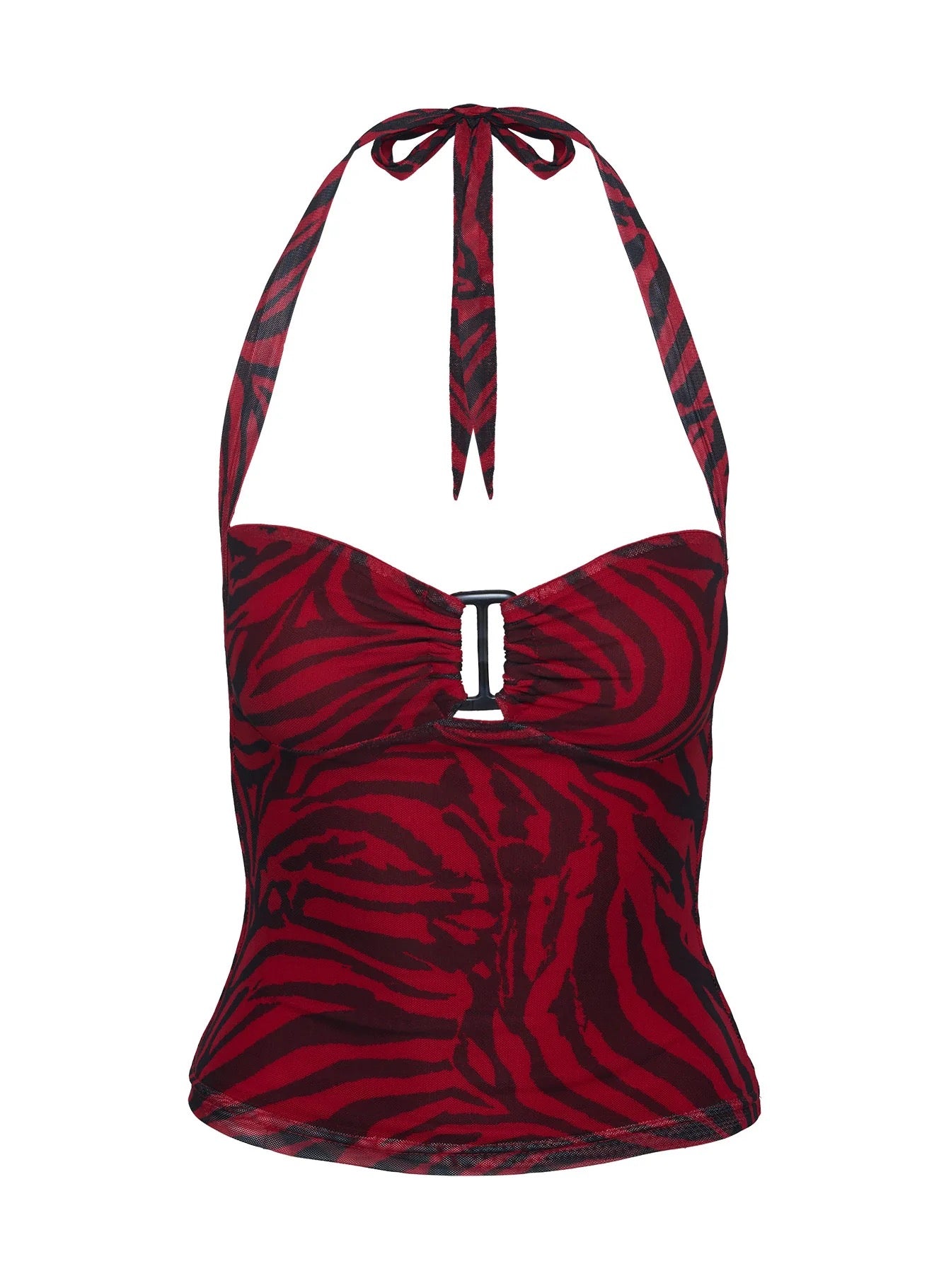 Red Zebra Halter Top