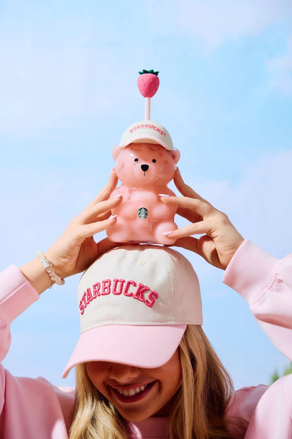 Starbucks Pink Bearista Glass Strawberry Cups