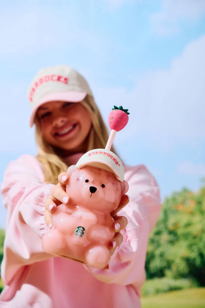 Starbucks Pink Bearista Glass Strawberry Cups