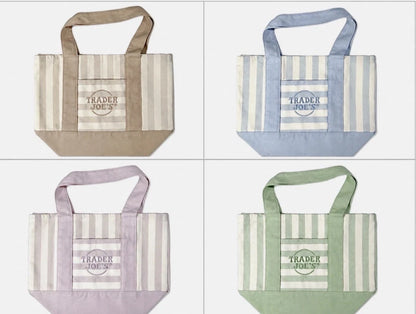 Trader Joe’s Mini Pastel Stripe Canvas Tote Bag